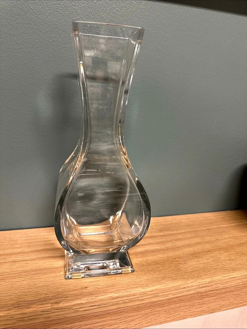 Baccarat lotus 10” Clear crystal vase signed Made in France